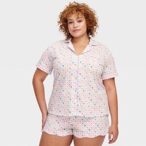 Roller Rabbit Target Geo Hearts 1X Pajamas Set Women’s